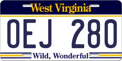 WV license plate OEJ280