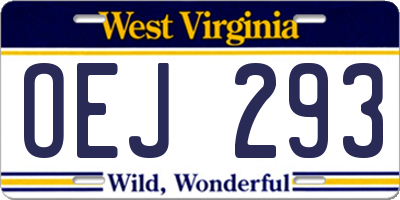 WV license plate OEJ293