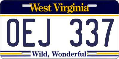 WV license plate OEJ337