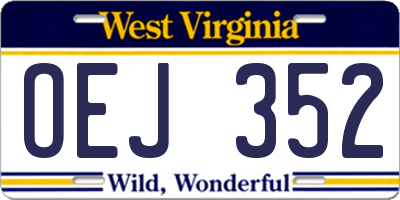 WV license plate OEJ352