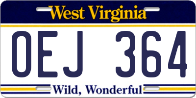 WV license plate OEJ364