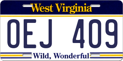 WV license plate OEJ409