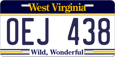 WV license plate OEJ438