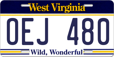 WV license plate OEJ480