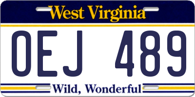 WV license plate OEJ489