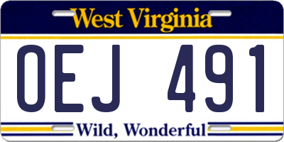 WV license plate OEJ491
