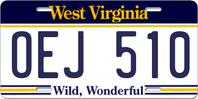WV license plate OEJ510