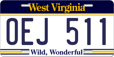 WV license plate OEJ511