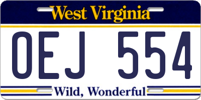 WV license plate OEJ554