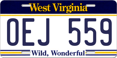 WV license plate OEJ559