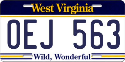 WV license plate OEJ563