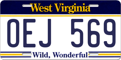 WV license plate OEJ569