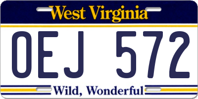 WV license plate OEJ572