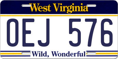 WV license plate OEJ576
