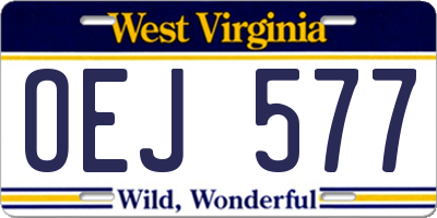 WV license plate OEJ577