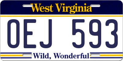 WV license plate OEJ593