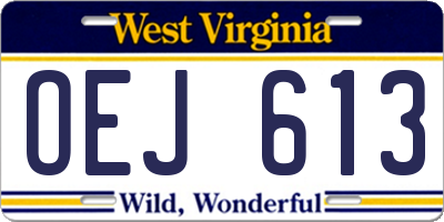 WV license plate OEJ613