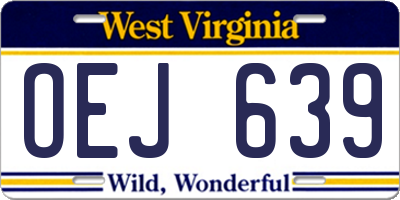 WV license plate OEJ639