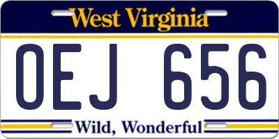 WV license plate OEJ656