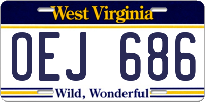 WV license plate OEJ686