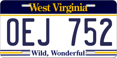 WV license plate OEJ752