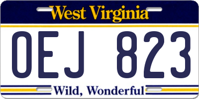 WV license plate OEJ823
