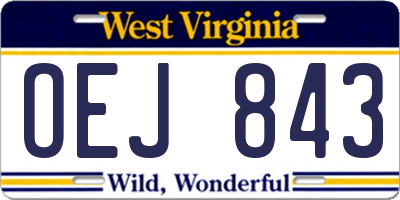WV license plate OEJ843