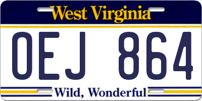 WV license plate OEJ864