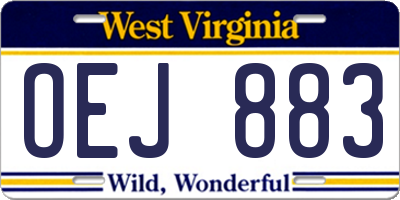 WV license plate OEJ883
