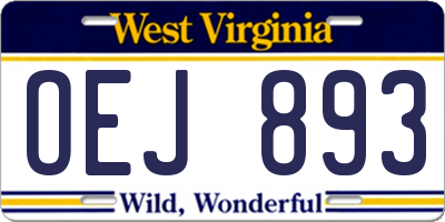 WV license plate OEJ893