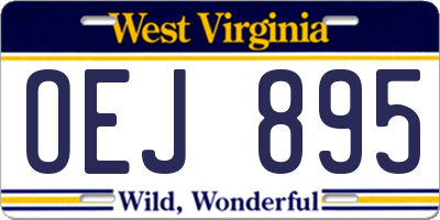 WV license plate OEJ895