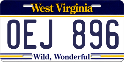 WV license plate OEJ896