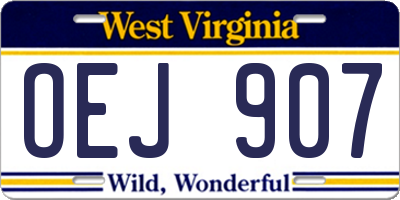 WV license plate OEJ907