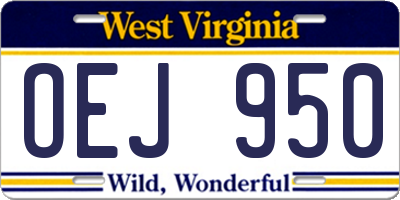 WV license plate OEJ950