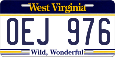 WV license plate OEJ976