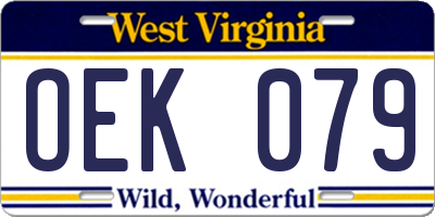 WV license plate OEK079