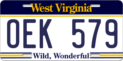 WV license plate OEK579