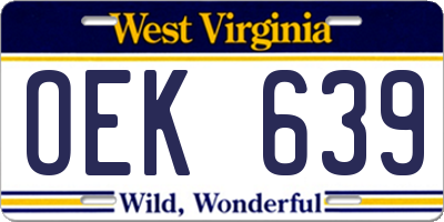 WV license plate OEK639
