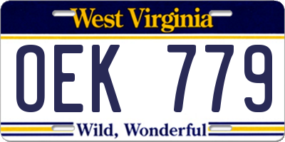 WV license plate OEK779