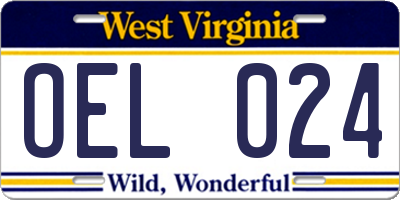 WV license plate OEL024