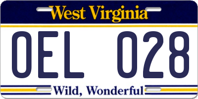 WV license plate OEL028