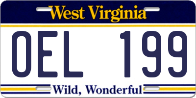 WV license plate OEL199
