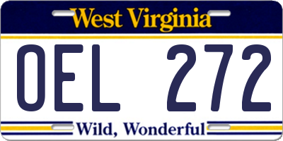 WV license plate OEL272