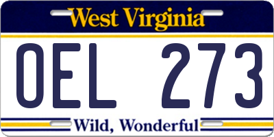 WV license plate OEL273