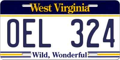 WV license plate OEL324