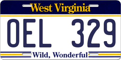 WV license plate OEL329