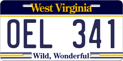 WV license plate OEL341