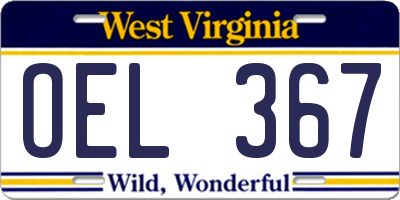 WV license plate OEL367