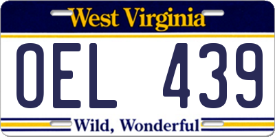 WV license plate OEL439