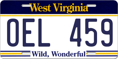 WV license plate OEL459
